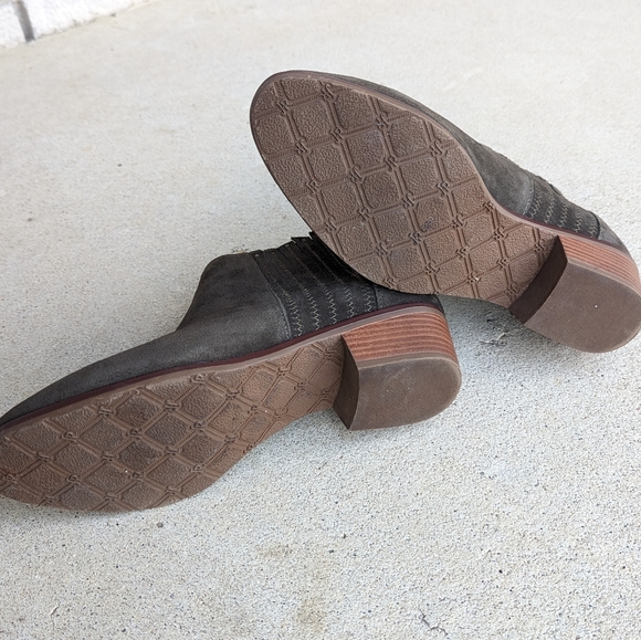 Jack Rogers Liddy water proof suede bootie slip on ankle boots brown - Picture 5 of 6